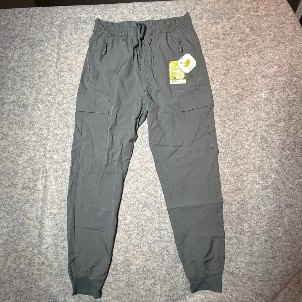 Libin Cargo Joggers Mens Medium Green Gray Hiking Utility Pants NWT